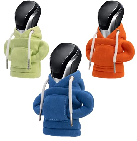 YaLiyA 3 Stück Auto deko Schalthebel Hoodie Auto accessoires Mini Hoodie für Gangschaltung Schaltknauf Überzug Universal Dekoration Passend für Manuelles oder Automatisches Dekoratives Autozubehör