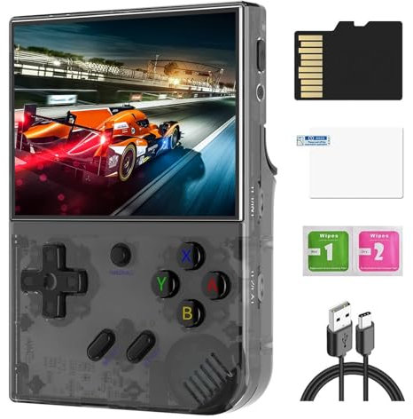 RG35XX Plus Consola Retro Portatil, 64G+128G 10000+ Juegos Pantalla IPS De 3,5 Sistema Linux Consola Portatil, Emulador Consola Retro Soporta HDMI Salida De TV, 3300 mAh Batería Consola Retro
