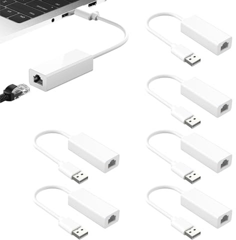 Joynine 6pcs Adattatore USB Ethernet, Scheda di Rete USB, Aadattatore Cavo Ethernet, Compatibile con USB 2.0 a 10/100 Mbps per Windows 7-10,Vista/XP, Mac OS X, OS X,Linux