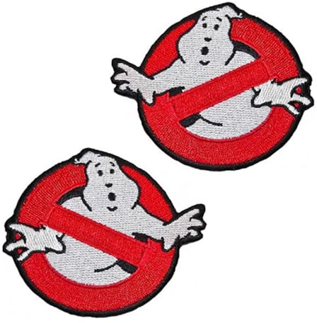 2 Stück Kompatibel mit Ghostbusters Komisch Flagge Patch Bügelbild Aufbügler Iron on Flicken Taktisch Militär Applikation für Kleidung Taschen Weste Jacke Rucksäcke