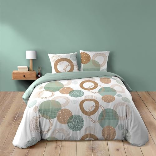 Douceur d'Intérieur Parure 3 Pièces (240 x 220 cm) Lunabella Blanc, 100% Coton