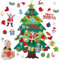 Albero Di Natale In Feltro, Albero Di Natale Con 32 Pezzi Ornamenti Pendenti Rimovibili, Decorazioni Per Albero Di Natale Fai Da Te, Decorazioni Per Appendere, Regalo Di Natale Per Bambini