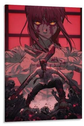 KPOKAHT Anime Poster Chainsaw Man Poster Painting Canvas Wall Art Living Room Posters Painting 08x12inch(20x30cm)