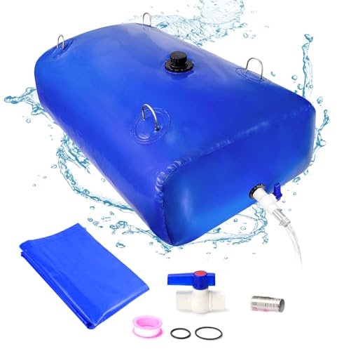 CEIEVER - Bolsa de agua plegable para exteriores, contenedor de agua de gran capacidad con barril de grifo, bolsa de almacenamiento de agua para jardín, camping, barbacoa, suministro de agua de