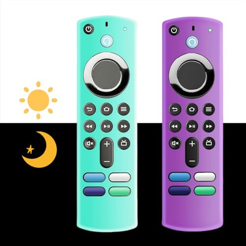 [2 Pack] Remote Cover Compatible with 3rd Gen Voice Remote, Anti Slip Silicone Protective Case Cover with Lanyard