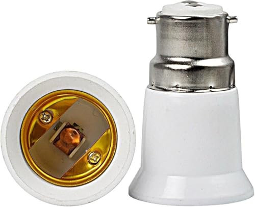 B22 to E27 Lamp Socket Adapter, Socket Converter Holder Bayonet to Screw Edison Bulb Base Adapter for Ceiling Fans, Pendant Lights, Chandeliers, LED Accessories