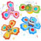 Joollurm 4Pcs Saugnapf Spinner Spielzeug, Spinner für Babys mit Silikon, Badespielzeug für Baby Flugzeug Auto Reisetisch & Fenster 3+ Jahr altes Baby Reiseutensilien Geburtstagsgeschenke
