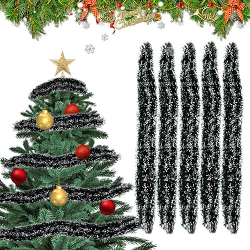 5PCS Ghirlanda Natalizia Albero di Natale 2M, Ghirlanda Natalizia Verde Chiaro, Ghirlanda Albero di Natale, Ghirlanda Decorativa Natalizia per Scale, Balcone, Finestra, Camino, Festa