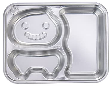 Unterteilter Teller zum Servieren von Mittagessen, Abendessen, 304 Edelstahl, für Erwachsene und Kinder, wählerische Camper