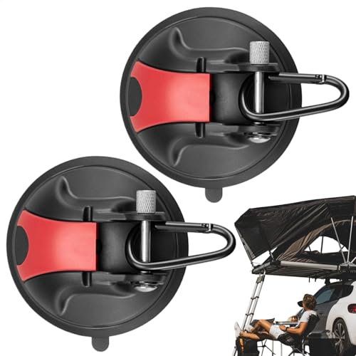 Saugnapfhaken für den Außenbereich, Fenstersaugnäpfe, robust | 2X große Vakuum-Saugnapf-Haken - Tragbarer Befestigungshaken für Glasfenster, Duschwand, Auto-Markise, Boot, Campingfalle, Auto-Camping-Z
