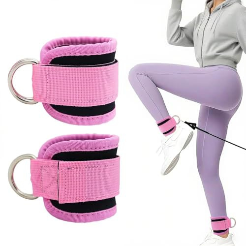 Ankle Straps for Cable Machine-Foot Straps (Padded) - for Fitness Training on Cable Pull - (Pack of 2)
