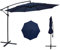 YU YUSING Parasol Déporté Inclinable 3x3M avec Manivelle et Housse, Anti-UV UPF50+, Grand Parasol de Jardin Balcon Terrasse Extérieur, Imperméable, 8 Armatures Ultra-Résistantes, Base Croisée, Bleu