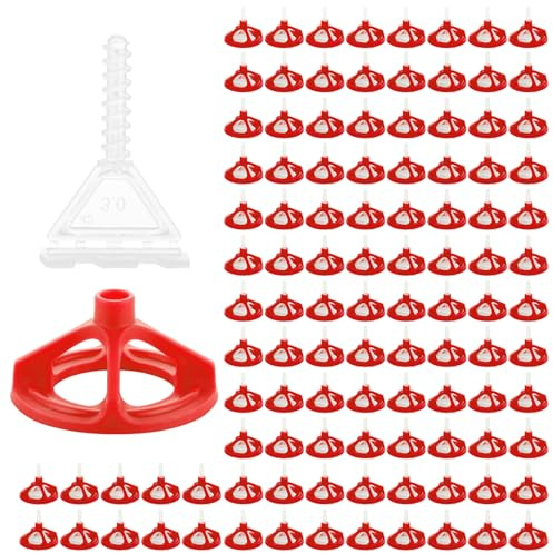 WOPPLXY Fliesen Verlegehilfe, 200 x Laschen und 100 x Zughauben (Insgesamt 300), Fliesen Nivelliersystem 3mm Set für ein Perfektes Fugenbild