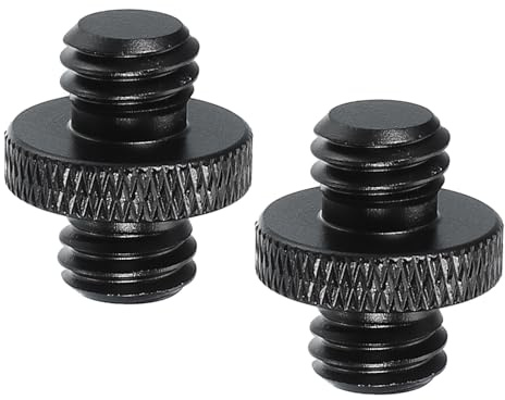 PATIKIL Tripod Screw Adapter 3/8 Male to 3/8 Male, 2 Pcs Tripod Nut Connectors Camera Mount Screw Camera Double Head Converter for Microphone Holder Magic Arms Accessories, 18 mm