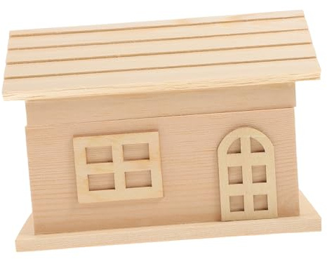 Gatuida Holzhaus Spardose aus Holz Dekorative Münzbox in Hausform Kreatives Vintage-sparschwein für Junge Mädchen