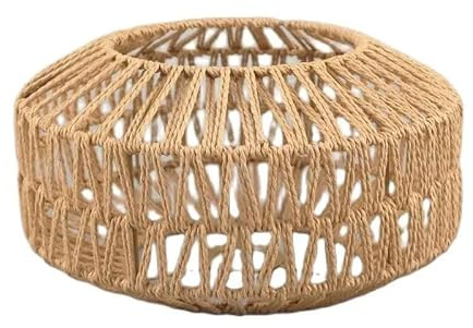 1Pc New Retro Paper Rope Pendant Lamp Cover Boho Hand Weave Hanging Rustic Light Fixture Lamp Shade for Bedroom Hotel Restaurant Decor - Not Included Light Cord and Bulb