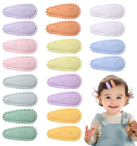 20 Stück Kleinkind Haarspangen, Blumenmuster Snapclips, Rutschfeste karierte Stoff Haarspangen, Baby Haaraccessoires für Mädchen (Stil 4)