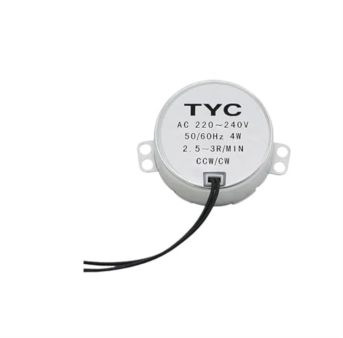 Moteur stable 5-6 tr/min Pro TYC-50 AC 220V 12V 50/60Hz 4KGF.CM 4W CW/CCW Platine micro-ondes for ventilateur électrique(AC 12V)