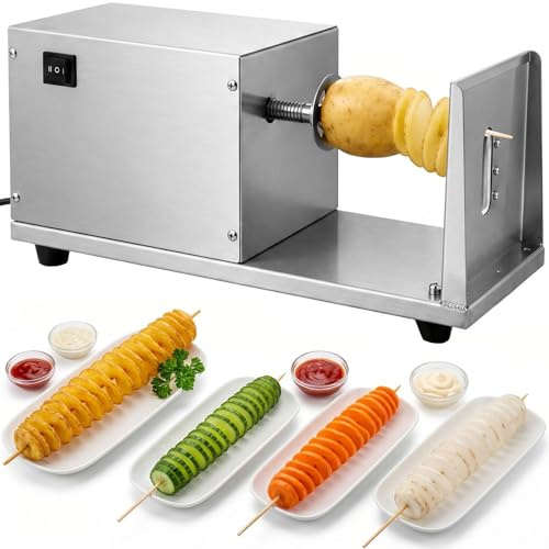 UtaUla Tagliapatate elettrico a spirale, taglia patate, tagliapatate elettrico Tornado, per patate Tornado e cetrioli (60 W, 220 V)