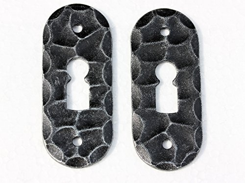 UHRIG 2x Schmiedeeisen Rosette für BB Buntbart Schlüsselloch an Zimmertür, Schlossrosette aus Eisen