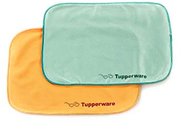TUPPERWARE FaserPro Durchblick türkis + orange T18 Brillenputztuch Putztuch 17252
