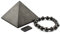 Heka Naturals Polierte Schungit-Pyramide (8 cm), Dehnbares Armband & Rechteckige Telefonplatte | Heimdekoration, Schungit-Stickerplatte - Chakra-Steine Naturkristalle Spiritueller Schmuck