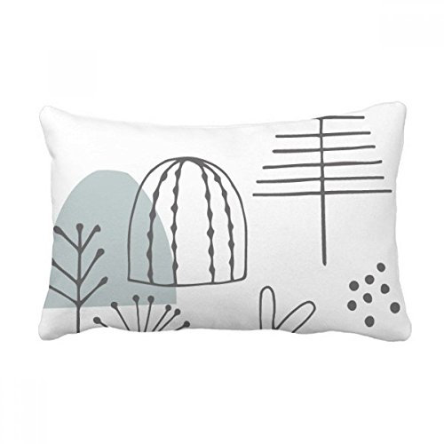 DIYthinker Cartoon-WEL Kulli -Tree Hill Linie Muster Wurflendenkissen Kissenbezug Startseite Dekor-Geschenk 16 Zoll x 24 Zolls Mehrfarbig
