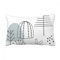 DIYthinker Cartoon-WEL Kulli -Tree Hill Linie Muster Wurflendenkissen Kissenbezug Startseite Dekor-Geschenk 16 Zoll x 24 Zolls Mehrfarbig