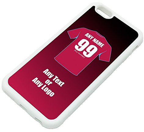 Personalised Gift - Villa iPhone 6 / 6s Case (Football Design) - Any Name Message Unique TPU Mobile Cover Apple - Aston Ashton Lions Claret and Blue Army Club