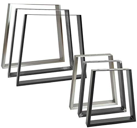 Natural Goods Berlin 2X Tischkufen TRAPEZ Design Möbelkufen V-Form Metall Tischbeine scandic | Loft Tischgestell aus Stahl | Tischkuven, (B60/80 x H72cm (Esstisch/Schreibtisch), Edelstahl)