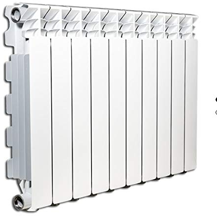 Radiador calefactor de agua o vapor elementos de aluminio fundido a presión Marca: Fondital mod. Exclusivo B3 800/100 distancia entre ejes 800 mm (60 x 80 mm (6 elementos))