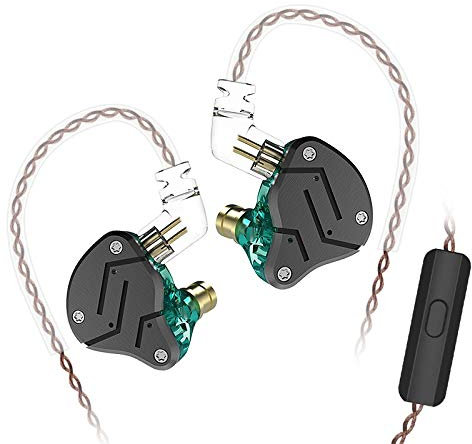 KZ ZSN - Auriculares de diadema con tecnología híbrida 1BA+1DD HIFI y reducción de ruido With MIC negro