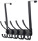 Dseap Over the Door Hook Hanger - 5 Tri Hooks, Heavy Duty Over the Door Towel Rack Coat Rack for Clothes Hat Towel, Black