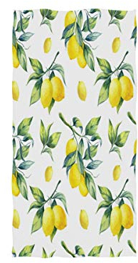 Mnsruu Weiches Handtuch, Zitronenblätter, Vintage-Stil, für Bad, Hotel, Spa, Fitnessstudio, Sport, 76 x 38 cm