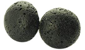 Ohrstecker Lava Cabochon schwarz Ohrringe Stecker Juvelato
