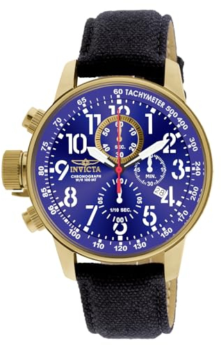 Invicta I-Force 1516 Herren Uhr - Wasserdicht - Analog - Quarzuhrwerk - Edelstahl mit blauen zifferblat - 46mm