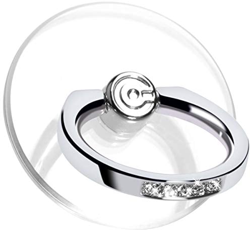 Transparent Telefon Ring Halter Griff für Handy, EI Sonador Durchsichtiger Ring Ständer, Kickstand, Kompatibel mit Smartphones, Tablets und Hüllen (2 Silber Diamant)