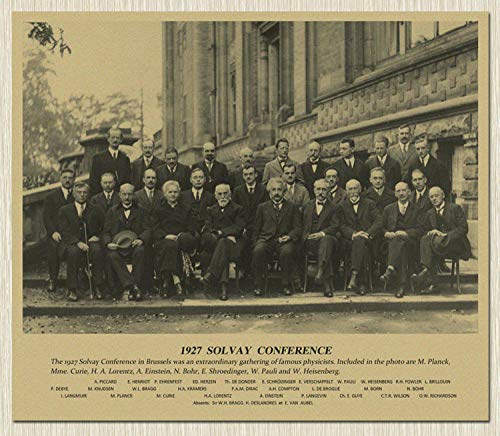CNHNWJ 1927 Fünfte Solvay Konferenz Physiker Foto Poster Klassenzimmer Bild Dekor Kunstdruck Home Wanddekor benutzerdefinierte Leinwand Gemälde 50x60cm ohne Rahmen
