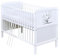 Baby Delux Babybett Kinderbett 70x140 Juniorbett Holz mit Teddy Wippe Motiv Weiß umbaubar mit Beißschienen