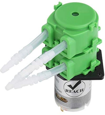 Bomba peristáltica de doble cabezal, bomba peristáltica plana, bomba dosificadora, dosificación de agua líquida para pecera, acuario, circulación de 3 * 5 mm(DC24V)