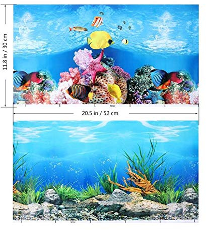 Aquarium-Hintergrund-Aufkleber Poster, 3D-doppelseitige Fish Tanks Tapete Dekorative Aufkleber, Unterwasser-Hintergrund Bild-dekor