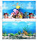 Aquarium-Hintergrund-Aufkleber Poster, 3D-doppelseitige Fish Tanks Tapete Dekorative Aufkleber, Unterwasser-Hintergrund Bild-dekor