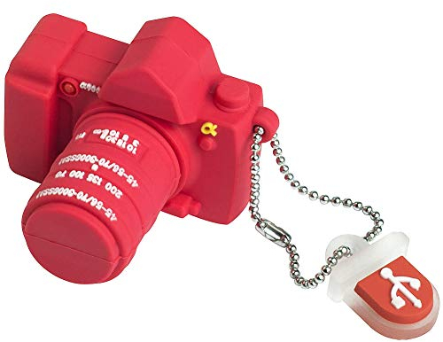 leizhan 16GB Chiavetta USB Silicone USB Flash Drive, Memory Stick impermeabile, regali per la famiglia, studenti e amici - Fotocamera Rose