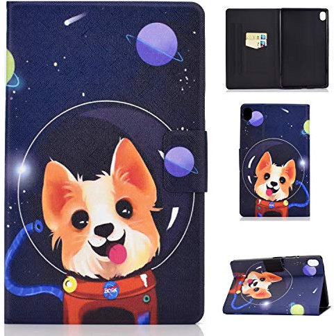 Auslbin Funda para Lenovo Tab P11/P11 Plus de 11 Pulgadas (TB-J606F/J606X) / (TB-J607) Tableta con Función del Soporte y Ranuras de Tarjetas,Perro Espacial