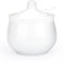 Cyimi Porcelain Sugar Bowl with Lid and Spoon,7 OZ Ceramic Salt Storage Jar,White Seasoning Container for Home and Kitchen,White