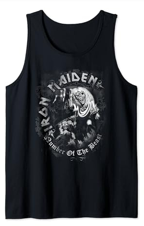 Iron Maiden - Number of the Beast Greyscale Tank Top