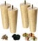 KOIKEY 15cm Wood Sofa Legs Set of 4, Solid Wooden Furniture Legs, DIY Replacement Feet with Mounting Plate & Screws for Cabinet Chair Couch Dresser Table TV Stand, Nature Wood Colour