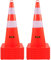 VEVOR Cône Signalisation 12 Pièces 73 cm, Plot de Chantier Orange en PVC, Cône de Sécurité avec Base Lestée et 2 Colliers Réfléchissants, pour Délimitation Stationnement d’Urgence en Route Parking
