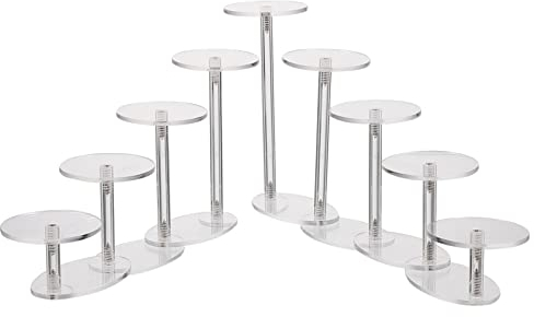 Runde Acryl Display Riser Stand: 9 Tier Schmuck Display Steht Schmuck Türme Klar Runde Acryl Schmuck Uhr Display Steht für Ringe Ohrringe Mini Figuren