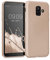 kwmobile Case kompatibel mit Samsung Galaxy A6 (2018) Hülle - Schutzhülle aus Silikon metallisch schimmernd - Handyhülle Metallic Gold